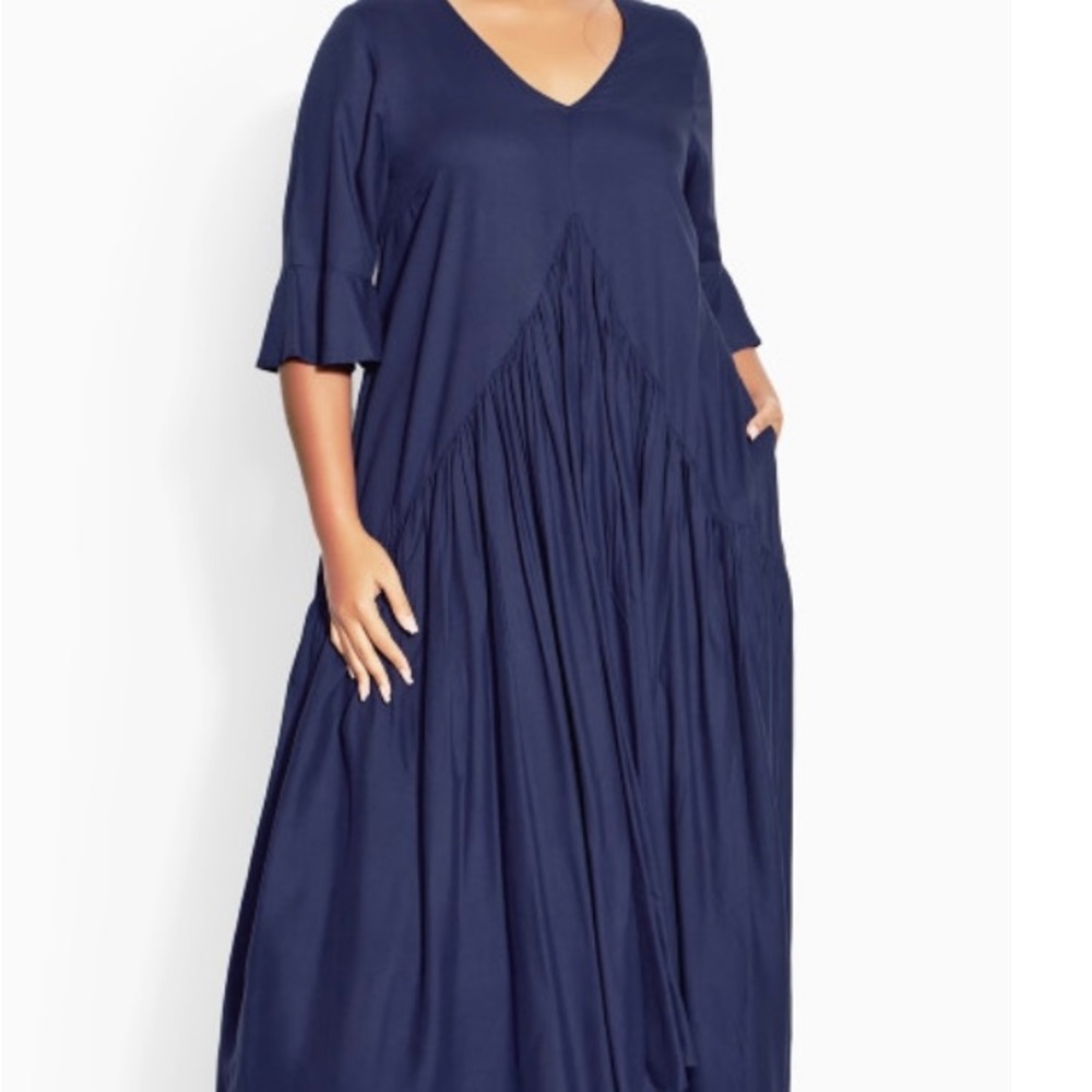 Loralette Valerie Maxi Dress Navy Relaxed Fit Blue –Size 16